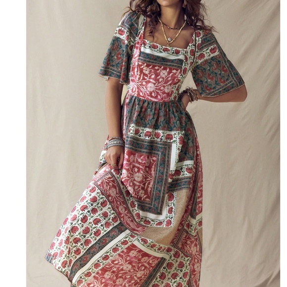 Dresses & Skirts - Boho Floral Print Smocked Short Sleeve Dress